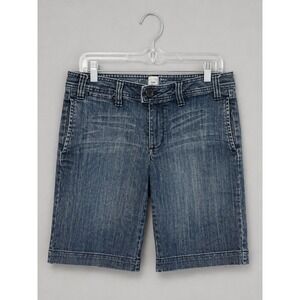 Gap Dark Wash Denim Trouser Shorts Women's Size 12 Mid Rise Tailored Fit